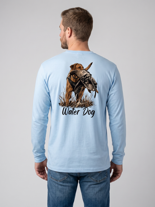 Barred Up Performance L/S - Carolina Blue back model