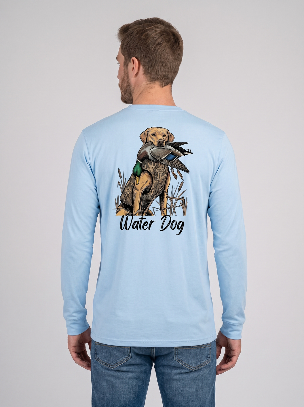 Bling Performance L/S - Carolina Blue back model