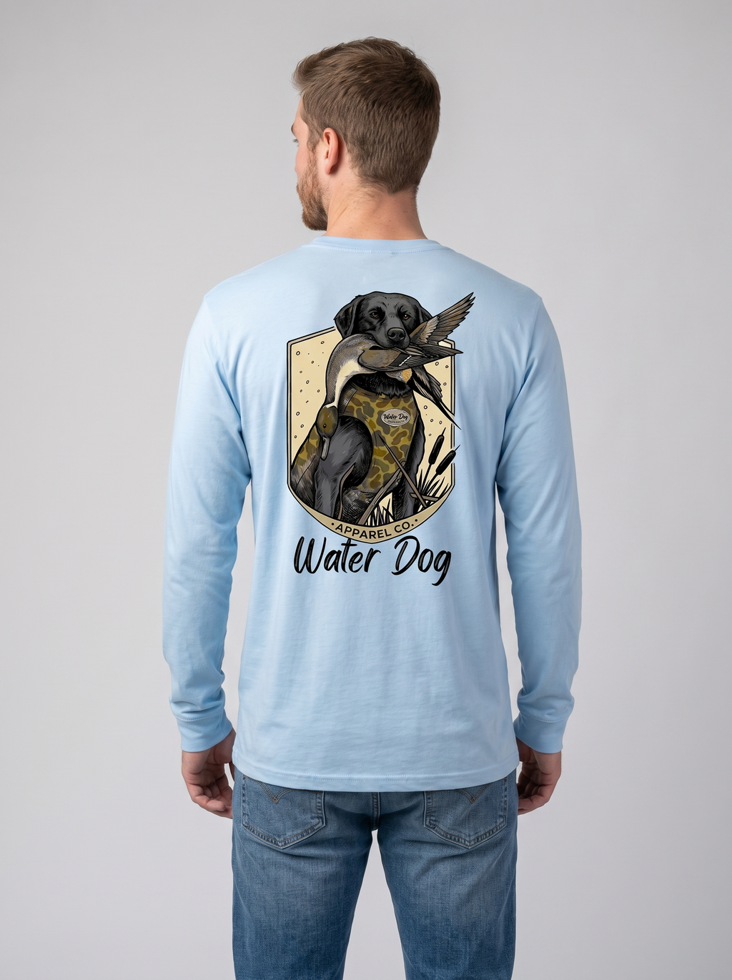 Bull Sprig Performance L/S - Carolina Blue back model
