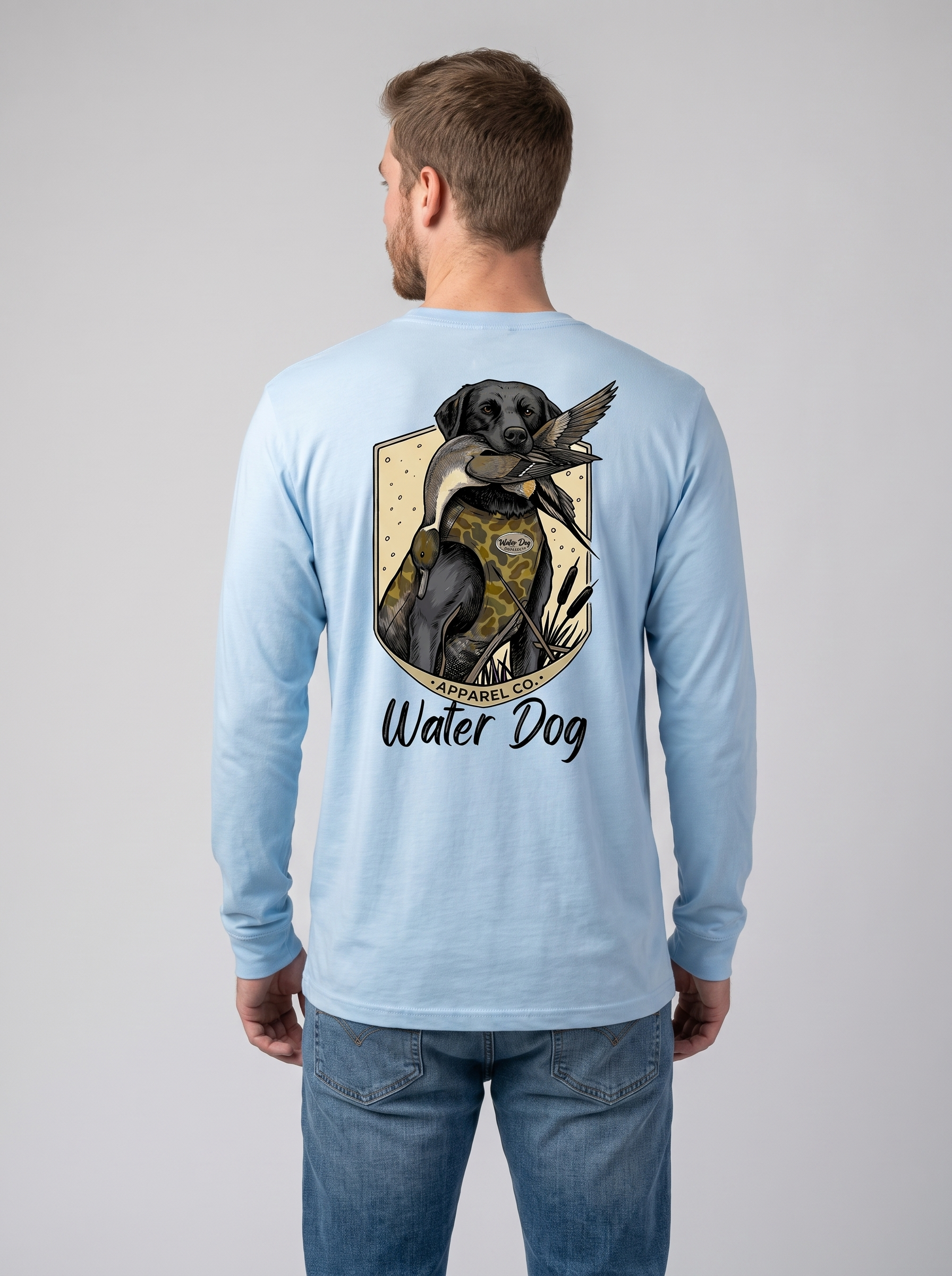 Bull Sprig Performance L/S - Carolina Blue back model