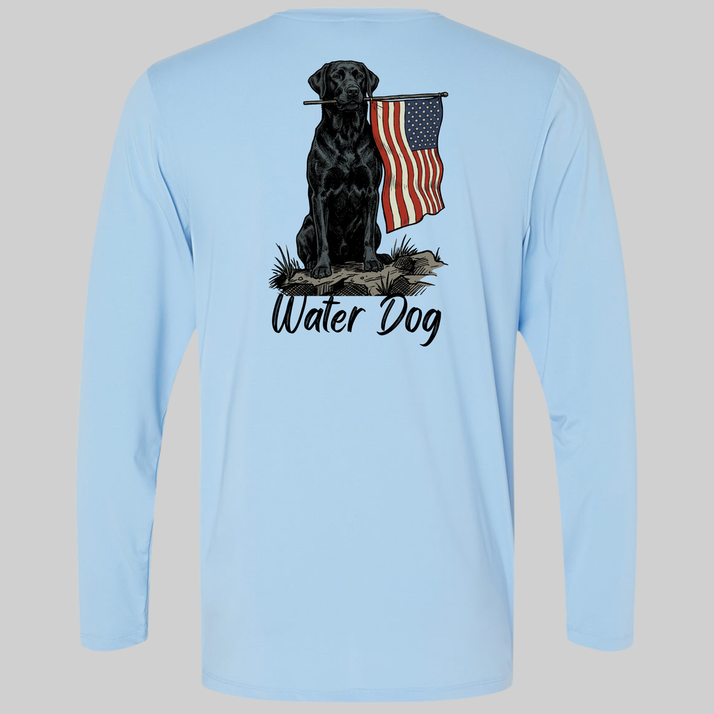 Ole Glory Performance L/S - Carolina Blue design mockup