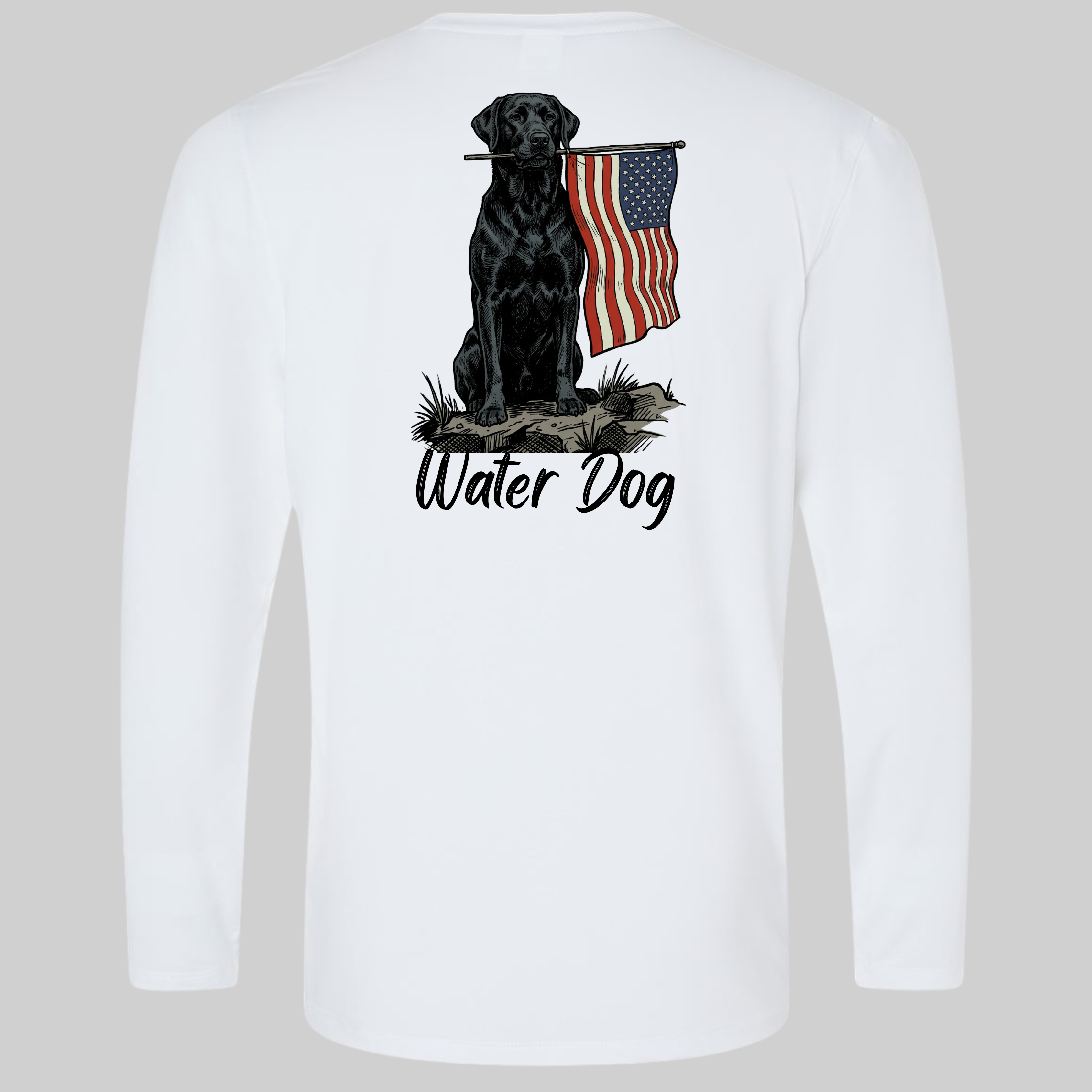 Ole Glory Performance L/S - White design mockup