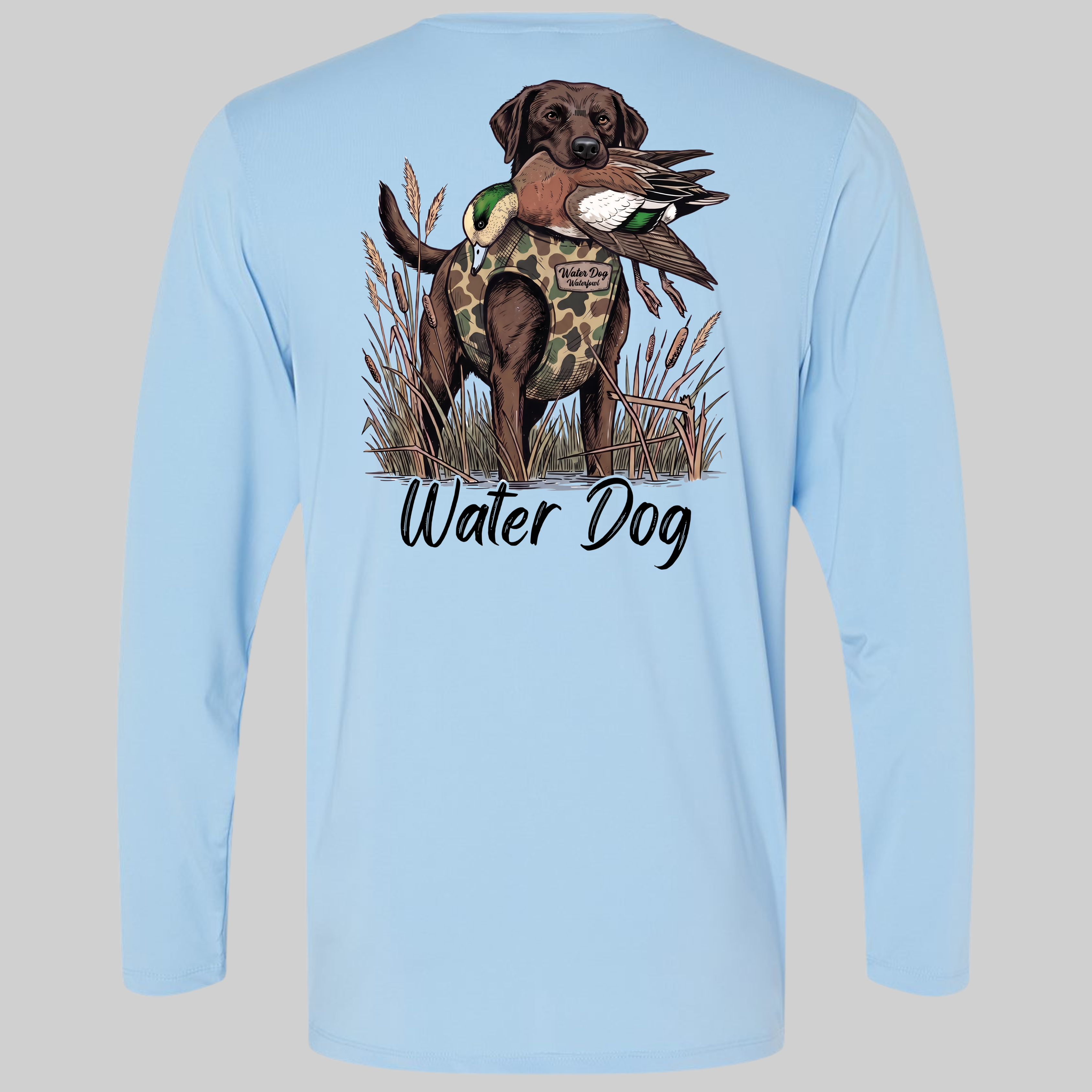 Whistlin' Widg Performance L/S - Carolina Blue design mockup