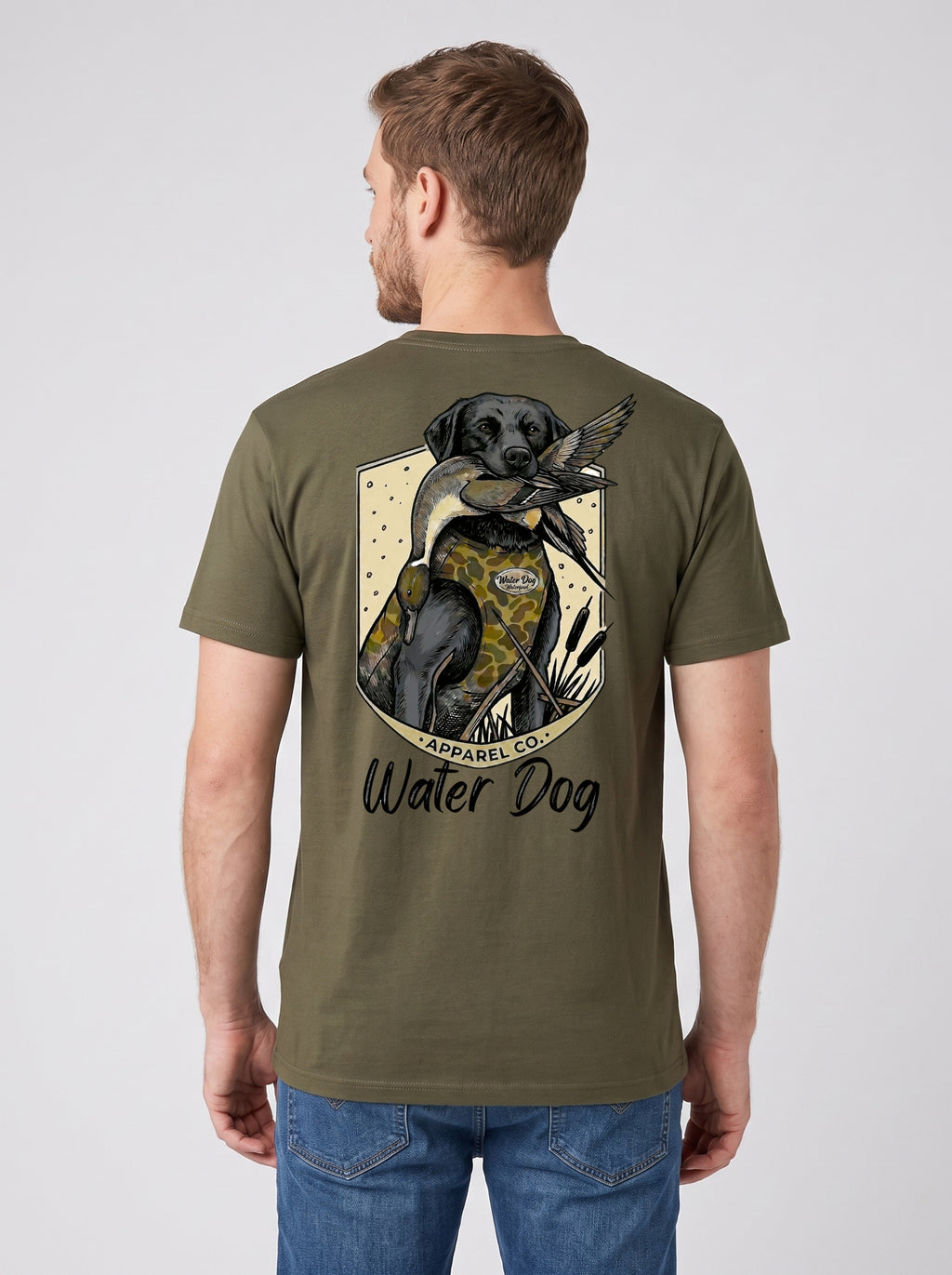 Bull Sprig Classic Tee - Green Timber back design