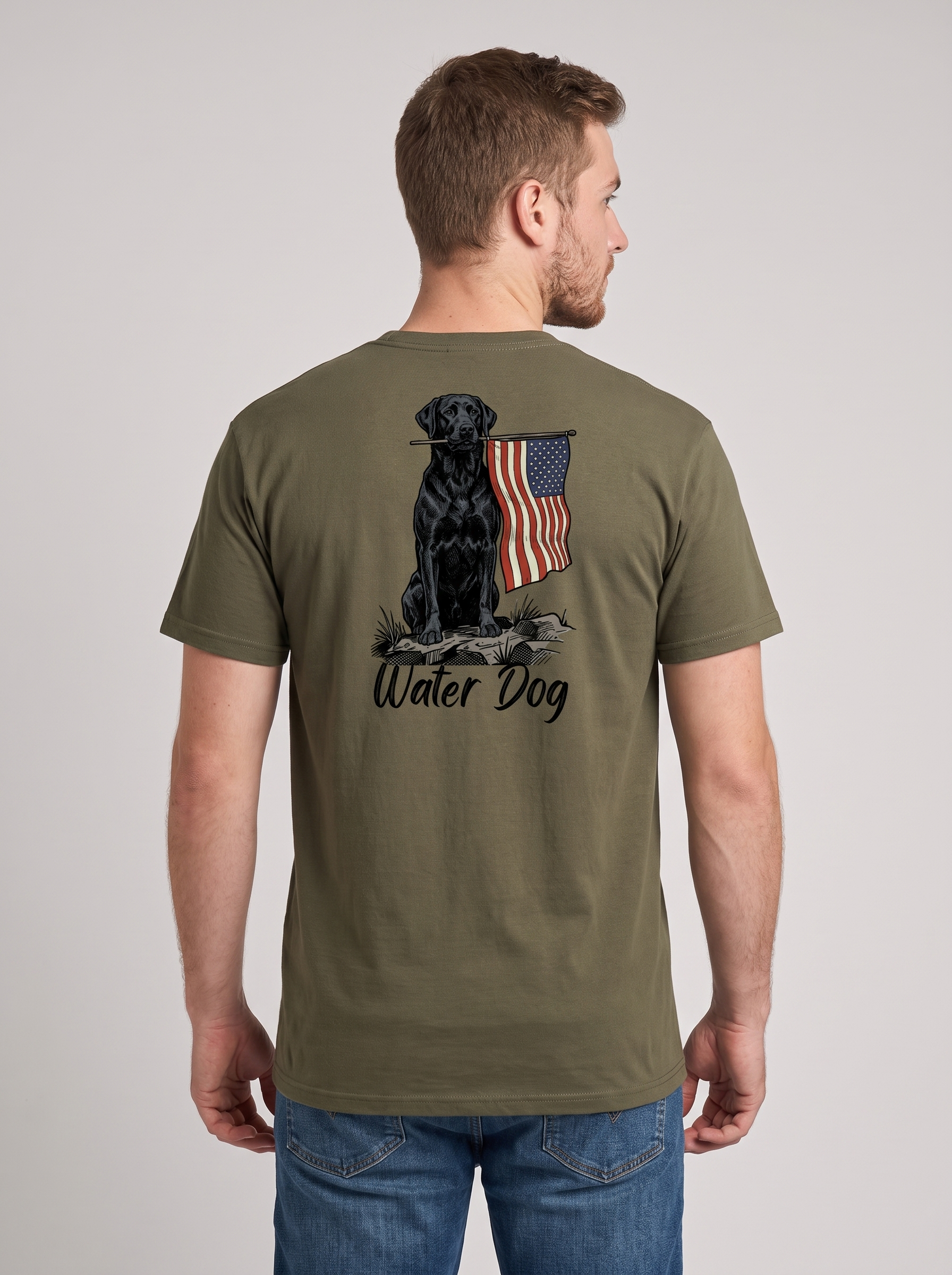 Ole Glory Classic Tee - Green Timber back design
