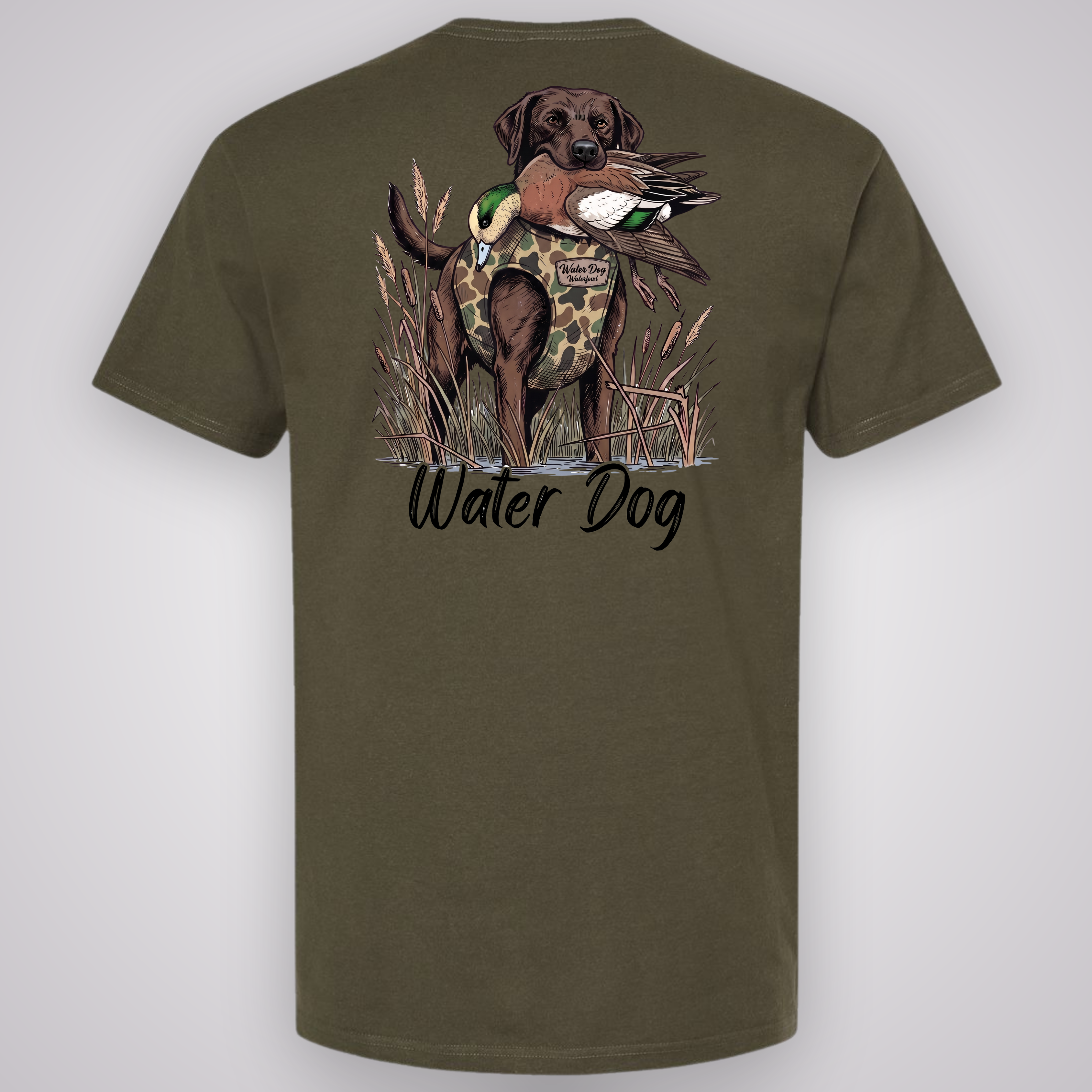 Whistlin' Widg Classic Tee - Green Timber design mockup